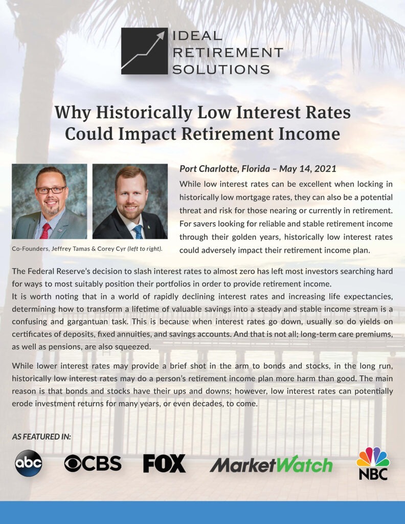 Why Historically Low Interest Rates Could Impact Retirement Income